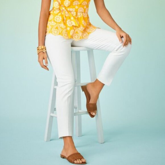 Talbots Pants - Talbots Women’s 6 White Chatham Ankle Classic Side Zip Pants